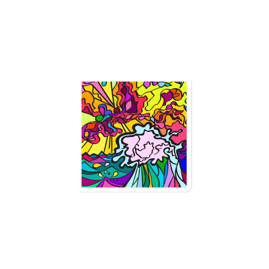 Vibrant Chaos: Die-Cut Magnet Set - Wave at Sunset product image (1)