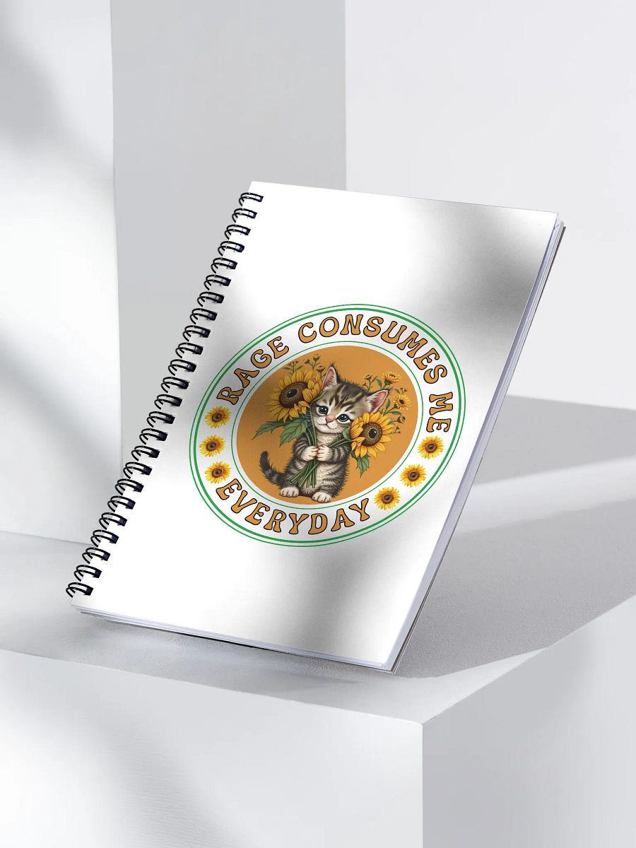 Rage Consumes Me Everyday Cat And Sunflowers Spiral Notebook product image (3)