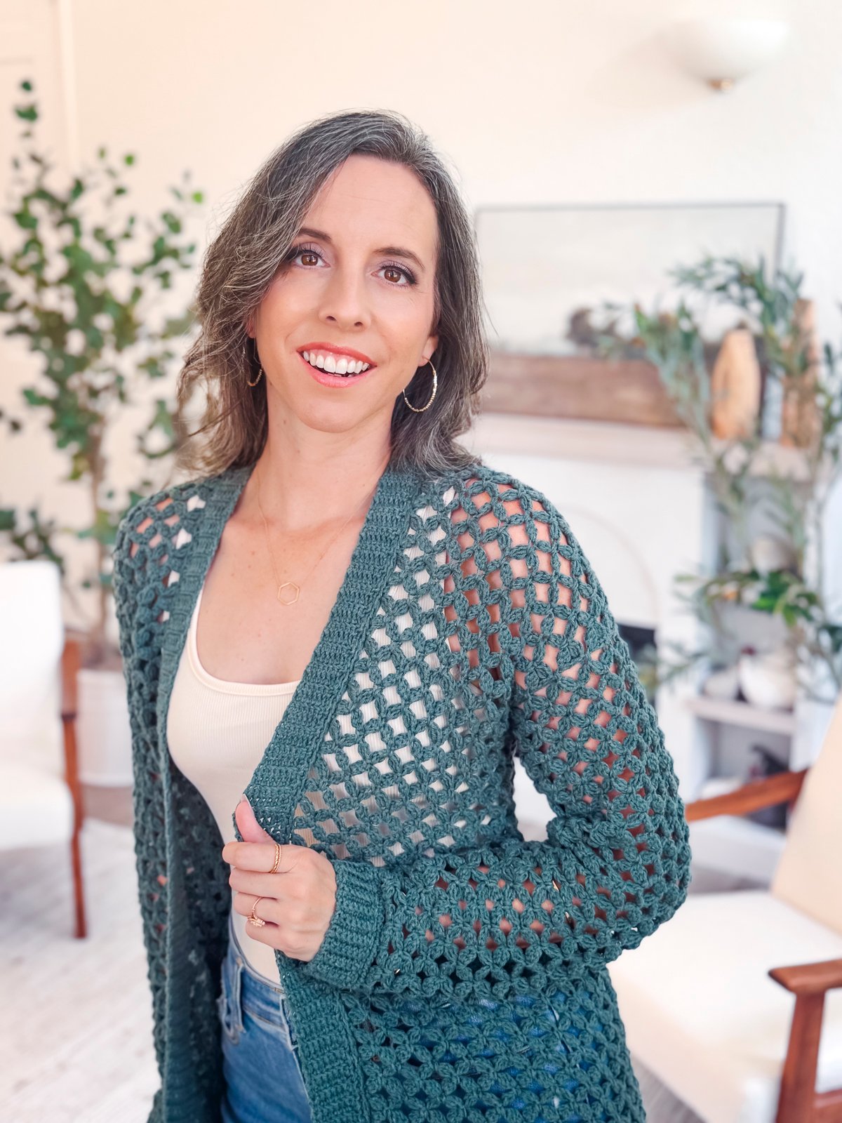 Circle Leaf Lace Crochet Cardigan Pattern product image (5)