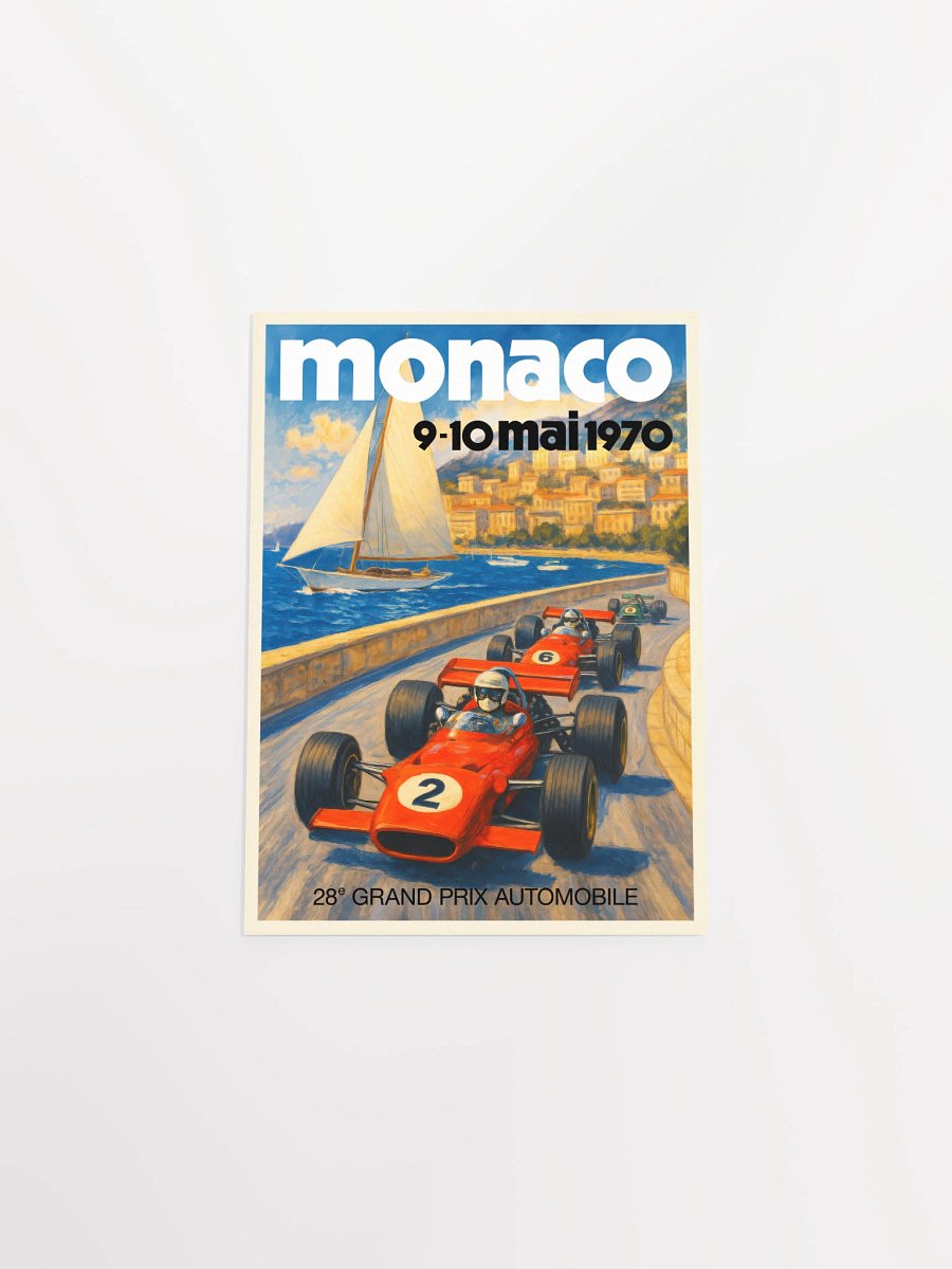 Monaco Vintage F1 Grand Prix 1970 Art Poster — Auto Racing Wall Art, Formula 1 Print product image (9)