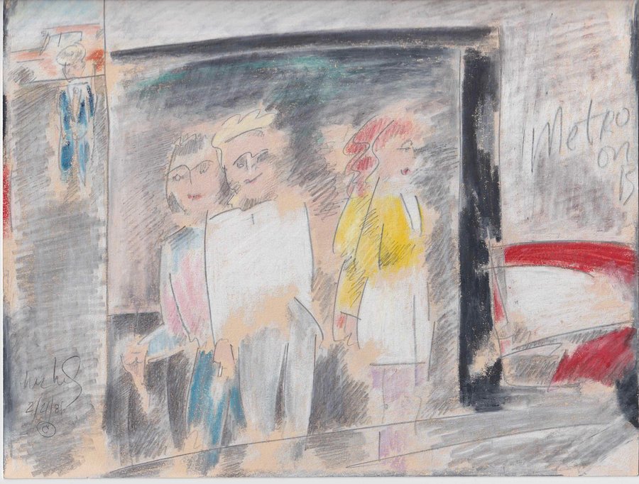 Mural at the Metro (1986) on canvas (32" x 48") product image (3)