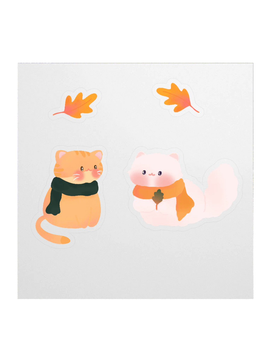 Autumn Cats Vinyl Stickers product image (1)