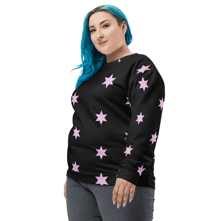 Abstract Repeating Pink Stars Unisex All Over Print Sweatshirt product image (1)