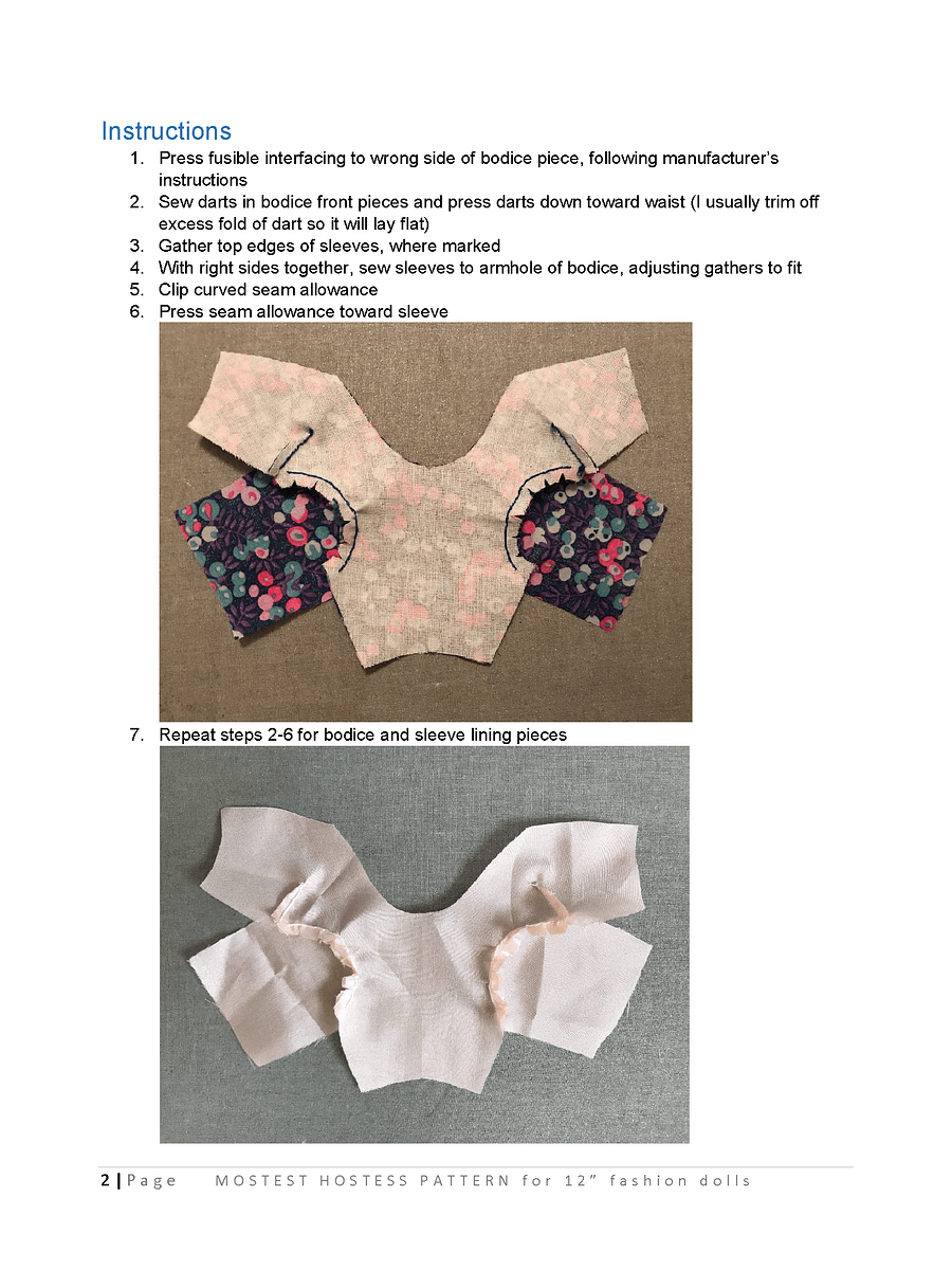 Mostest Hostess sewing pattern for 12" fashion dolls product image (3)
