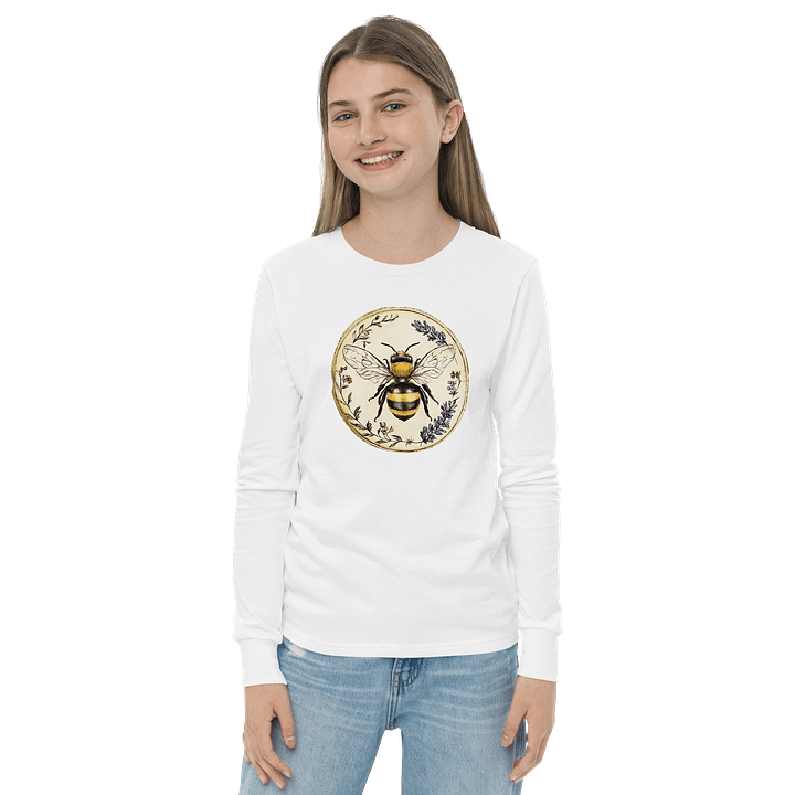 Buzzing Bee Youth Long Sleeve Tee product image (2)
