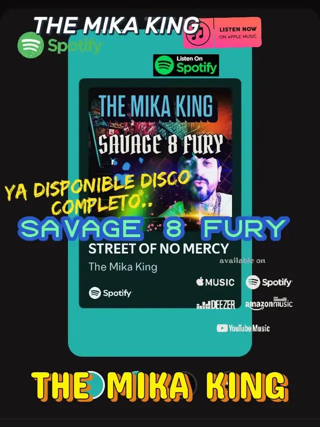 YA DISPONIBLE SAVAGE 8 FURY THE MIKA KING,RN YOUTUBE SPOTIFY AMAZON  #urban #hiphop #THEMIKAKING #trap #beat 