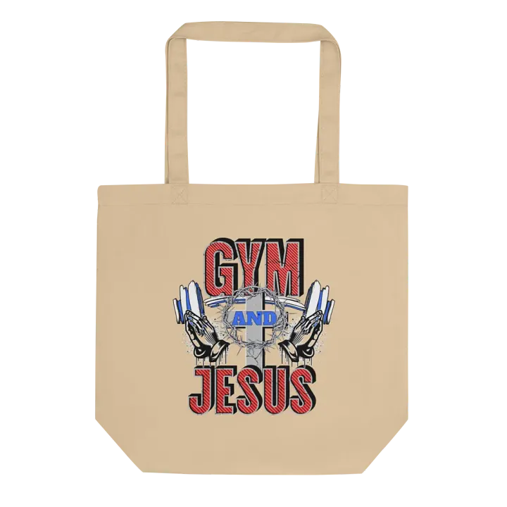 Gym And Jesus Weightlifting Divine Fitness Tote Bag product image (1)