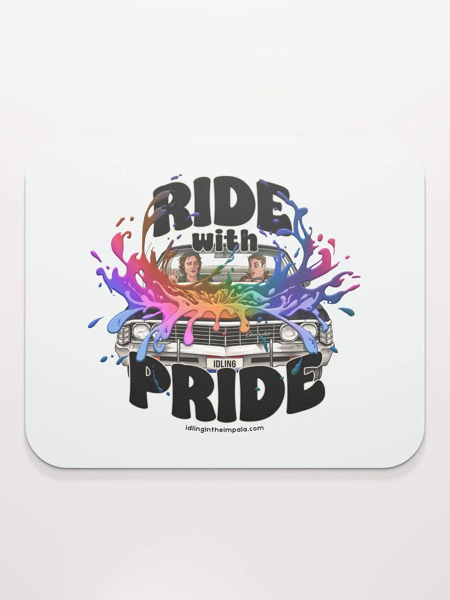 Ride with Pride Mousemat - White product image (2)