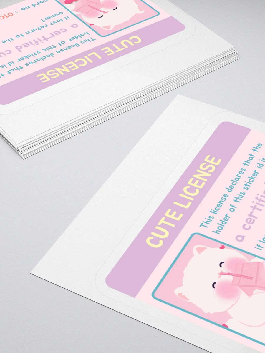 Cutie License White Cat Vinyl Sticker product image (4)