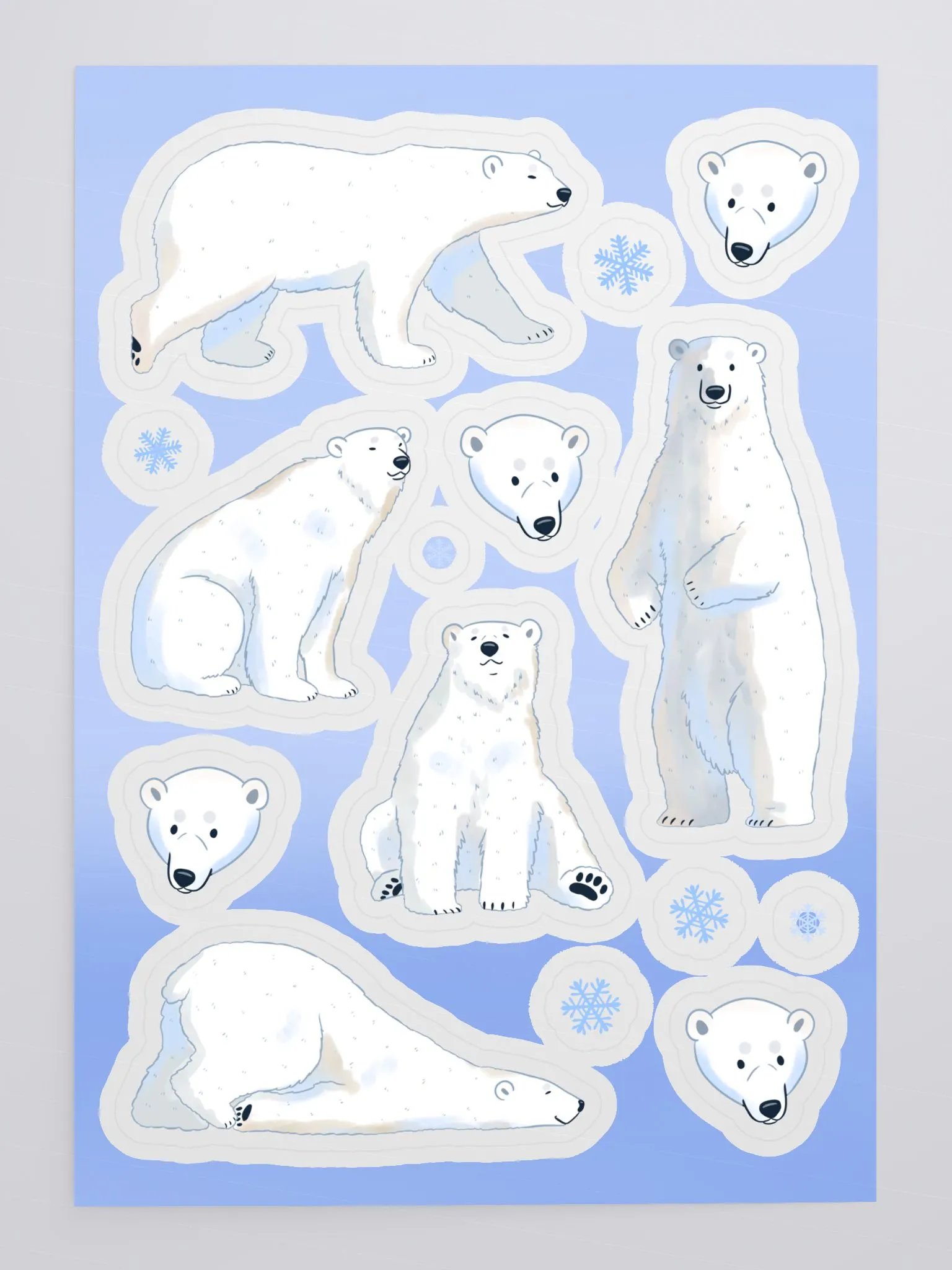 Polar Bears Kiss Cut Sticker Sheet product image (4)