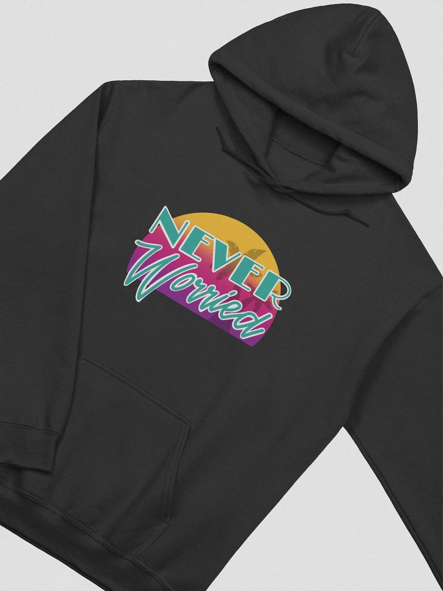 Teal Never Worried Gildan Hoodie product image (3)