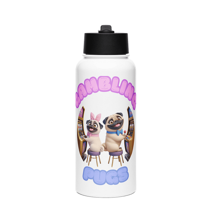 Pug Luck Stainless Steel Water Bottle product image (1)