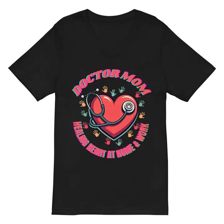 Healing Heart Doctor Mom V-Neck Tee product image (3)