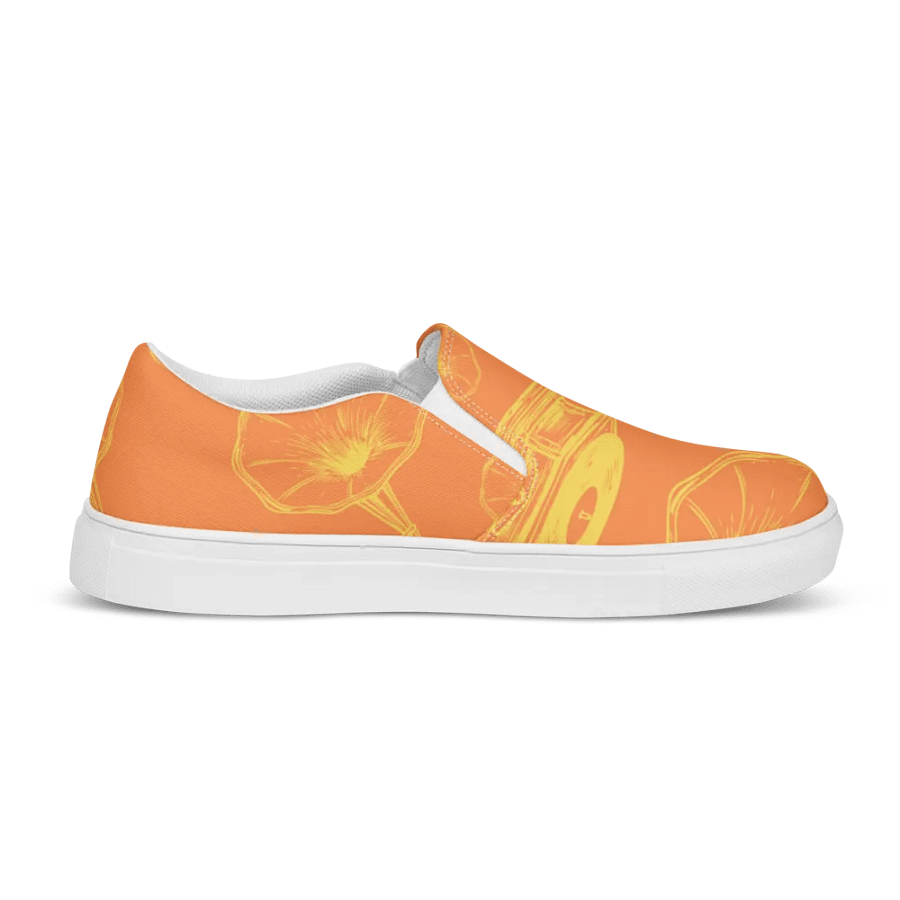 Vintage Gramophone Pattern Slip-On Shoes product image (8)
