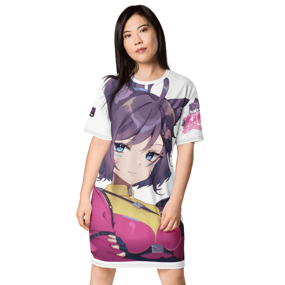Pixel Kitten Playful All-Over T-Shirt Dress product image (1)