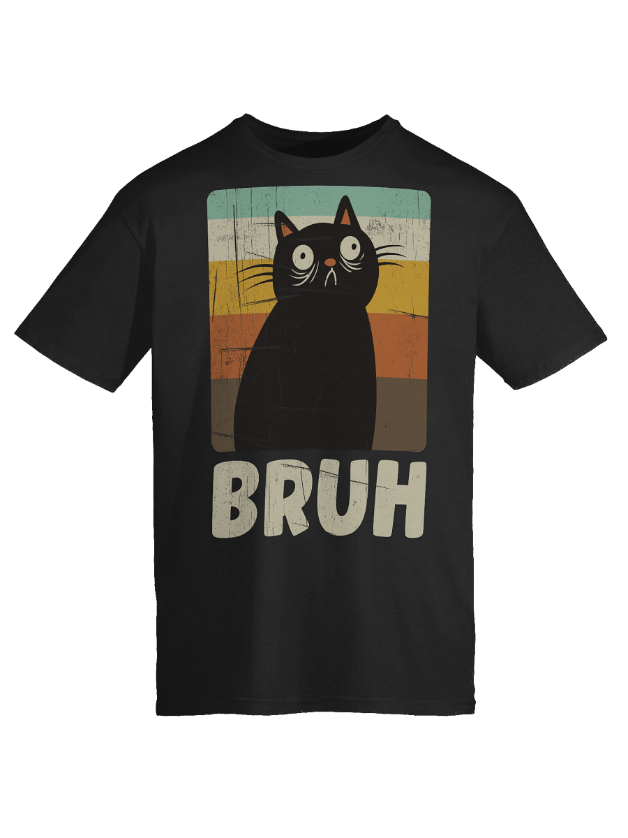 BRUH Black Retro Cat T-Shirt product image (51)