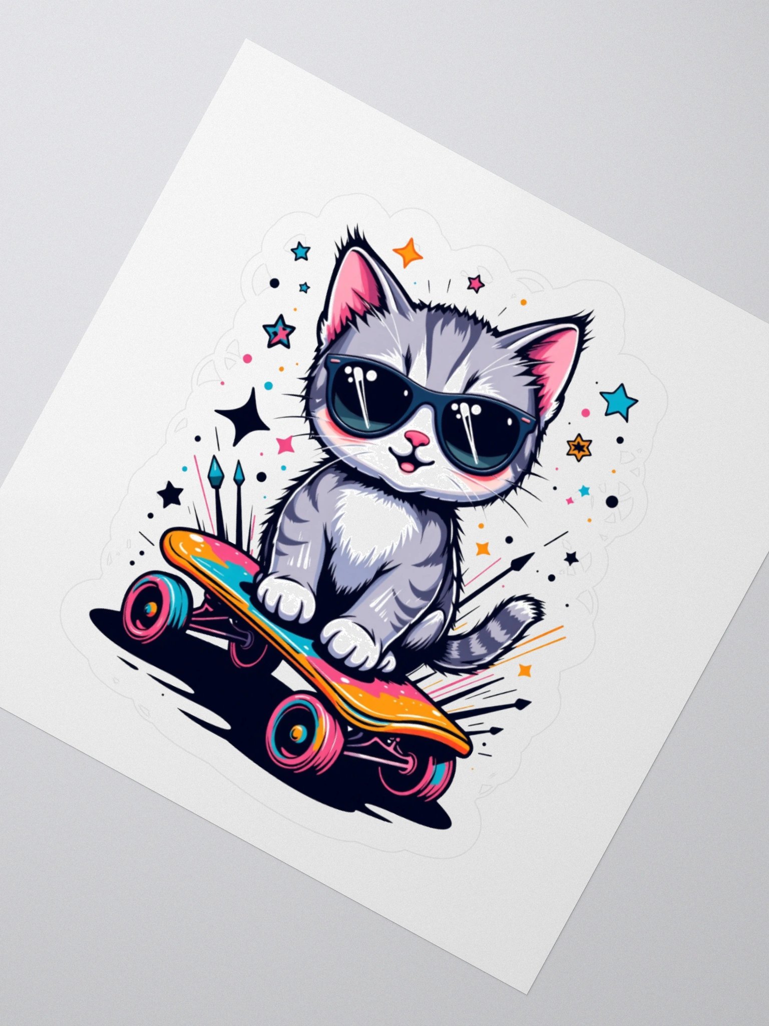 Cool Cat Skateboard Vinyl Stickers product image (4)