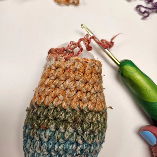 That awkward moment when you realize the item you're about to repair was crocheted by a lefty and now this is going to be mor...