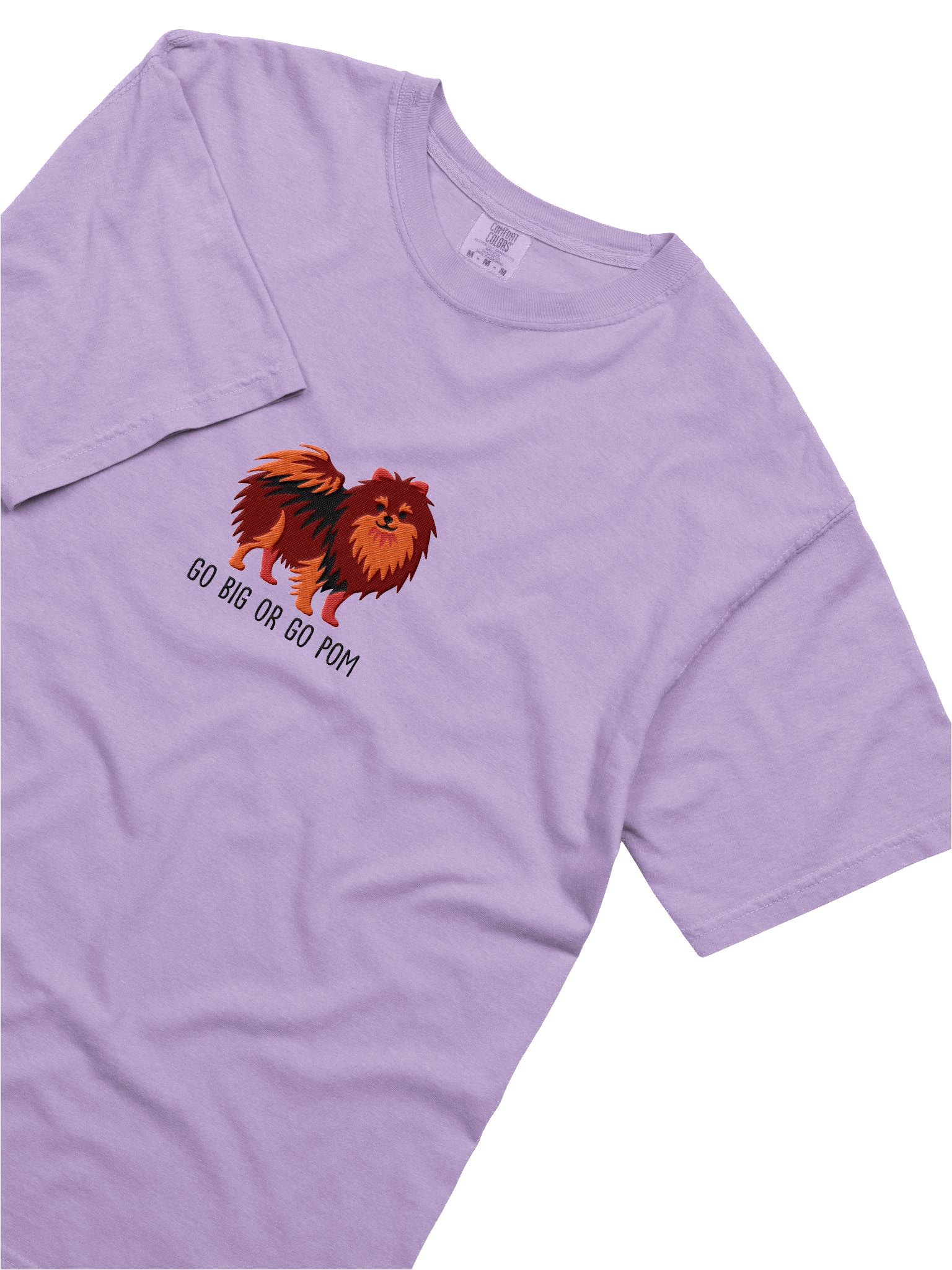 Go Big or Go Pom T-Shirt(Embroidered) of a Pomeranian(Chocolate & Tan) product image (35)