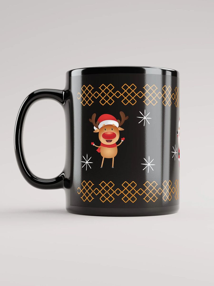 santa claus golden border shiny black mug product image (6)