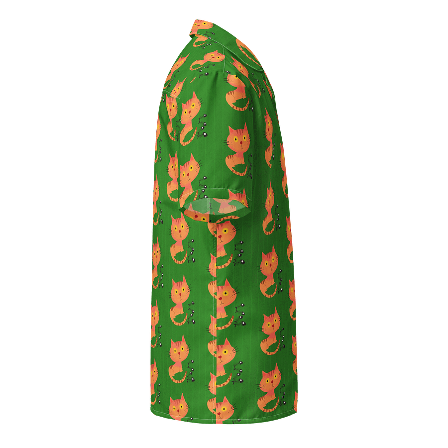Feasting Ginger Kitty Button-Down Hawaiian Shirt - Spring Green product image (4)