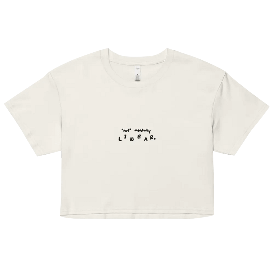 *not* mentally linear embroidered cotton crop top product image (1)