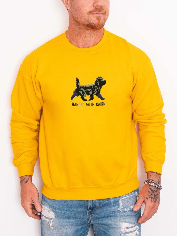 Handle with Cairn Sweatshirt (Embroidered) of a Cairn Terrier(Black) product image (2)