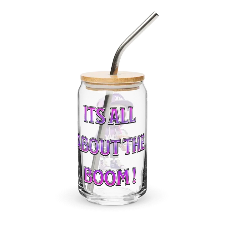 ''It's All About The Boom'' Can-Shaped Glass w/ Lid & Straw product image (2)