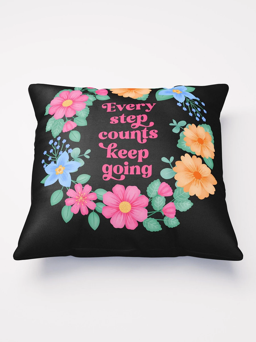 Every step counts keep going - Motivational Pillow Black product image (2)