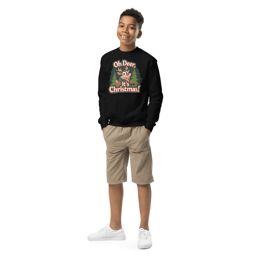 Oh Deer Christmas Reindeer Youth Sweatshirt product image (1)