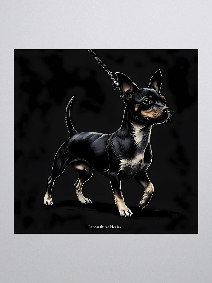 Lancashire Heeler Dog Illustration | Bold Black-and-White Canine Art product image (3)