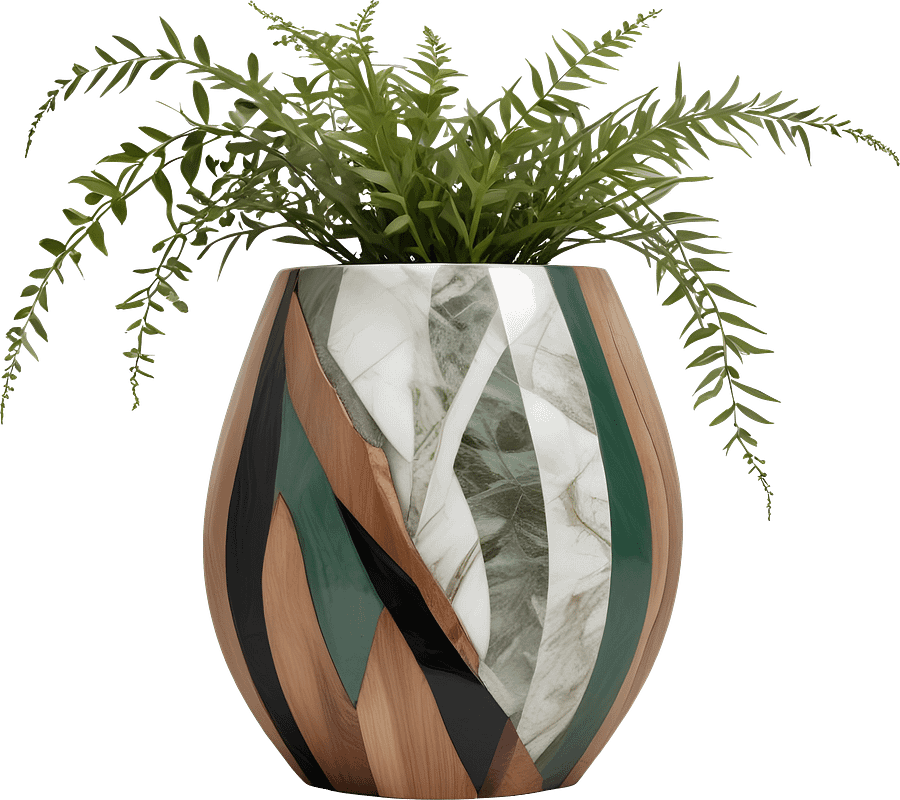 Organic Luxe – Art Deco Fern Vase PNG product image (1)