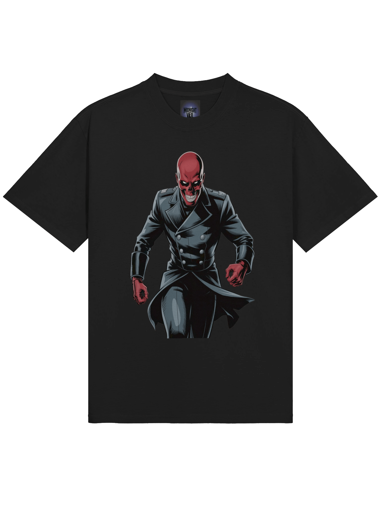 Veil of Vengeance: Red Skull Oversized Faded T-Shirt product image (5)