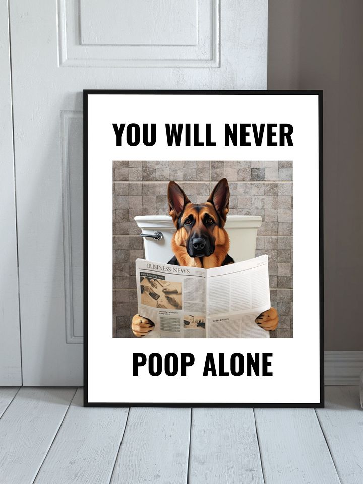German Shepherd On Toilet Bathroom Downloadable Wall Art product image (2)