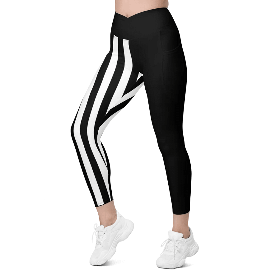 Striped crossover leggings with pockets product image (6)