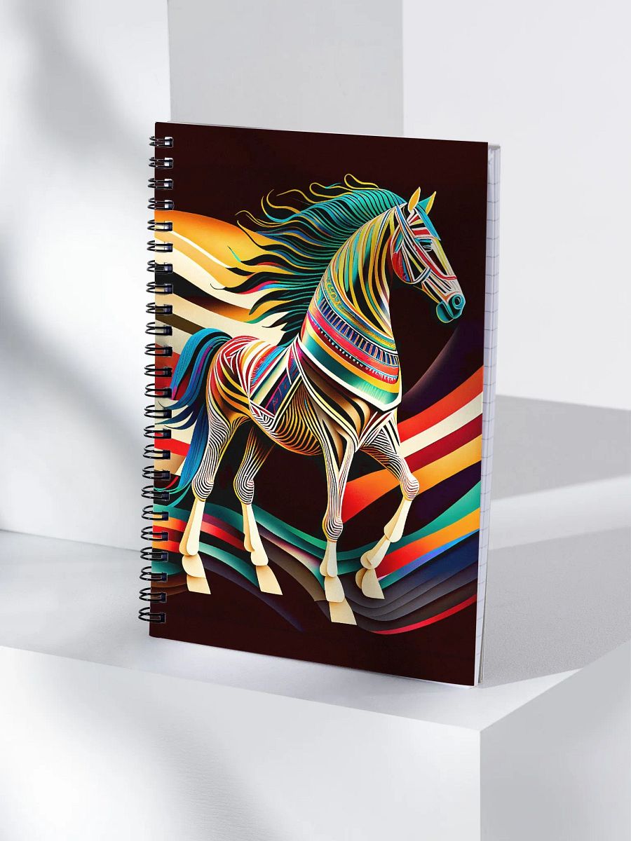 Stylized horse illustration made of coloured ribbons product image (4)