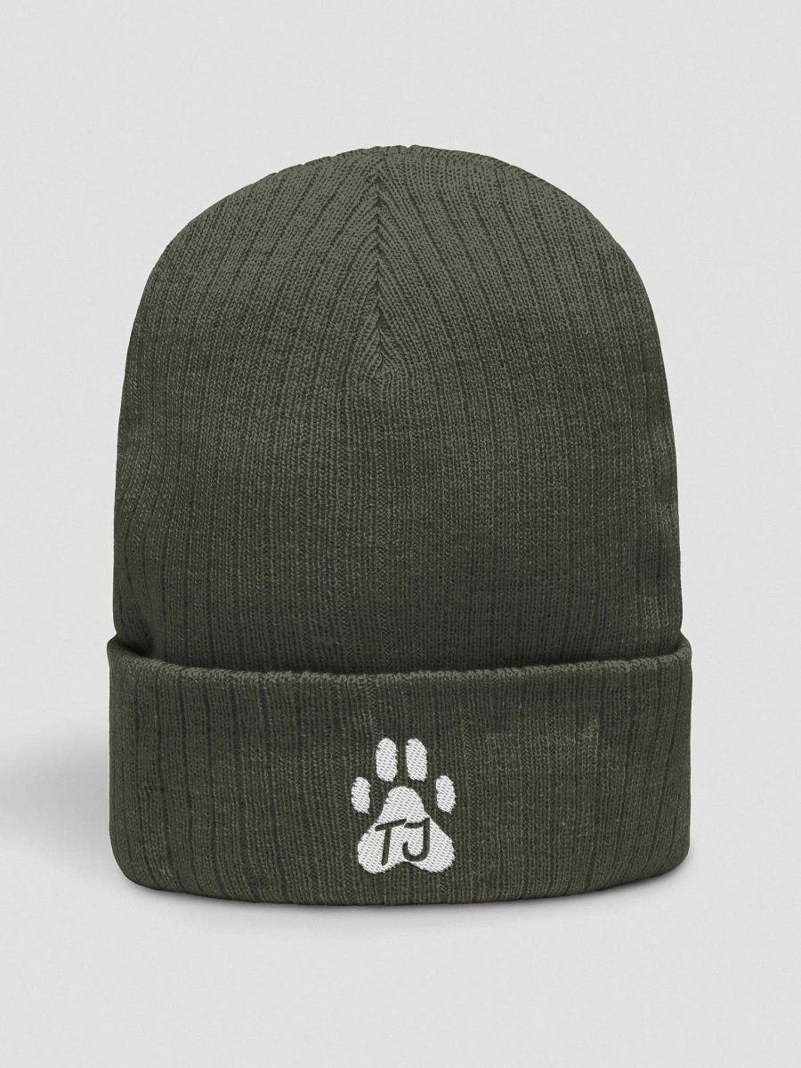 TJ Paw Recycled Cuffed Beanie (white detail) product image (3)