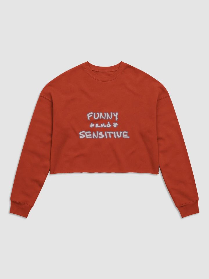 FUNNY *and* SENSITIVE (lined design, #B4899C) women’s fleece crop sweatshirt product image (10)