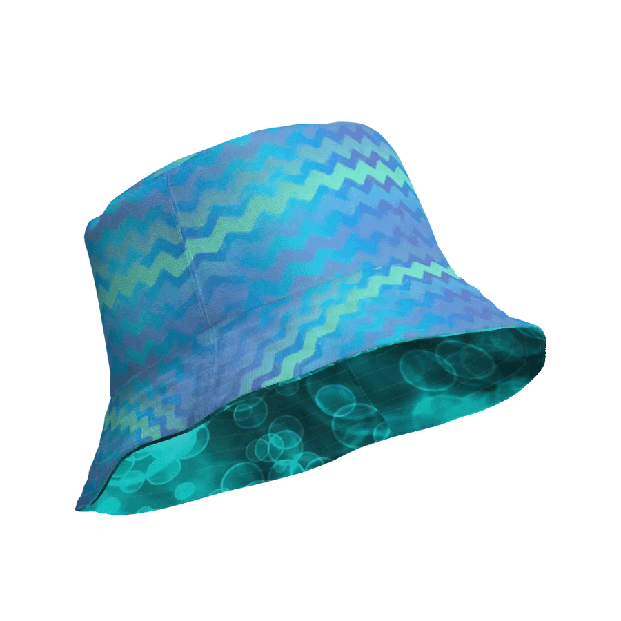 Blue Ocean Bokeh and Mermaid Stripe Bucket hat product image (10)