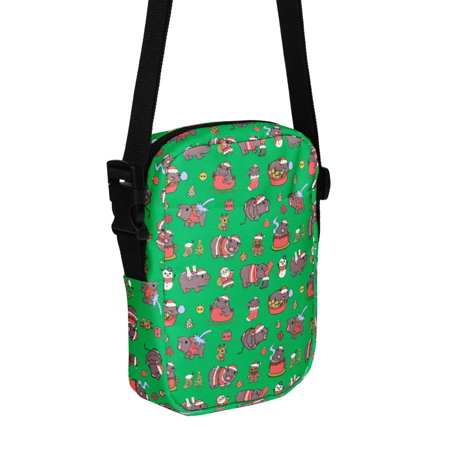 MOODENG'S GREEN CHRISTMAS UTILITY CROSSBODY BAG! product image (5)