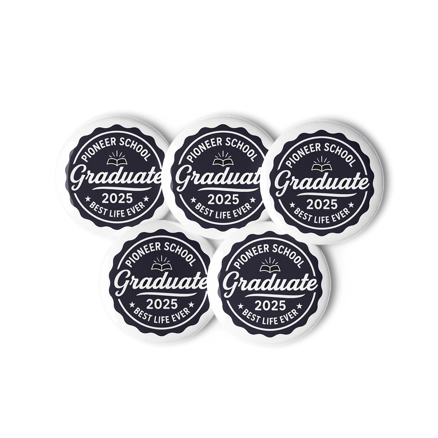 PIONEER SCHOOL GRADUATE 2025 | SET OF 5 RETRO PIN | NAVY/WHITE product image (1)