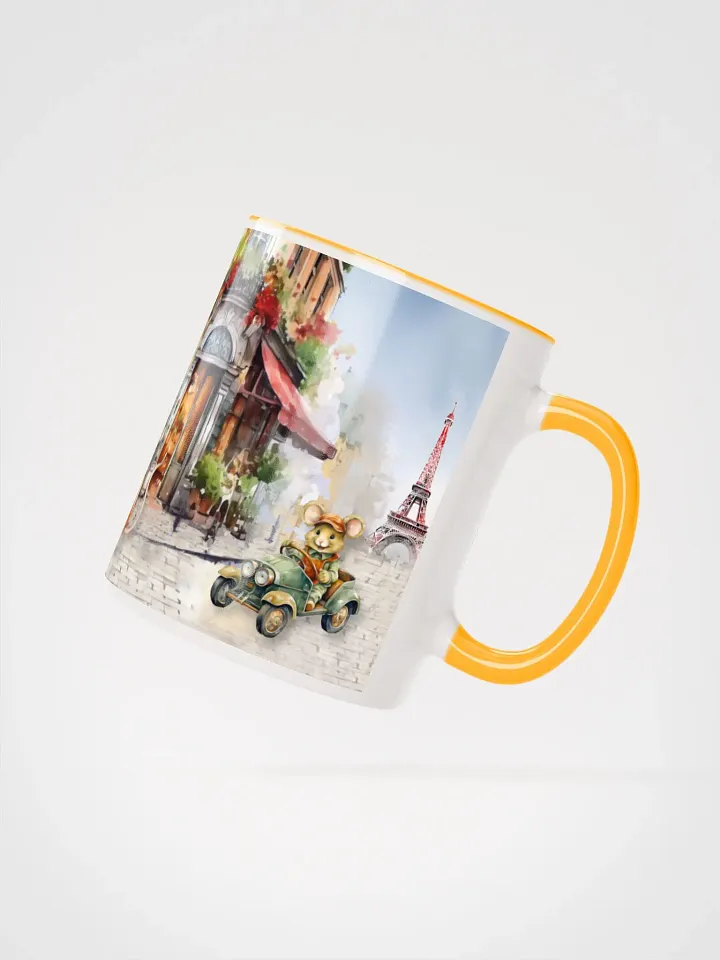 Mice In Paris Ceramic Mug | Vintage Parisian Scene | Whimsical Mouse & Bunny Characters product image (2)