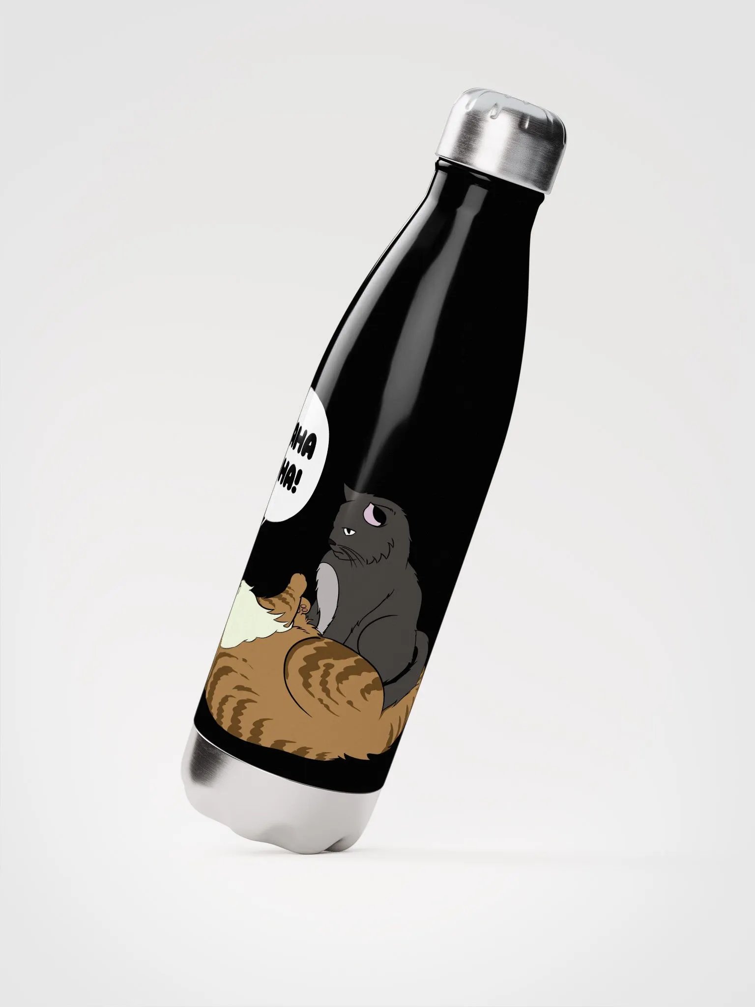 AHAHA Cat - Stainless Steel Water Bottle (17oz) product image (5)