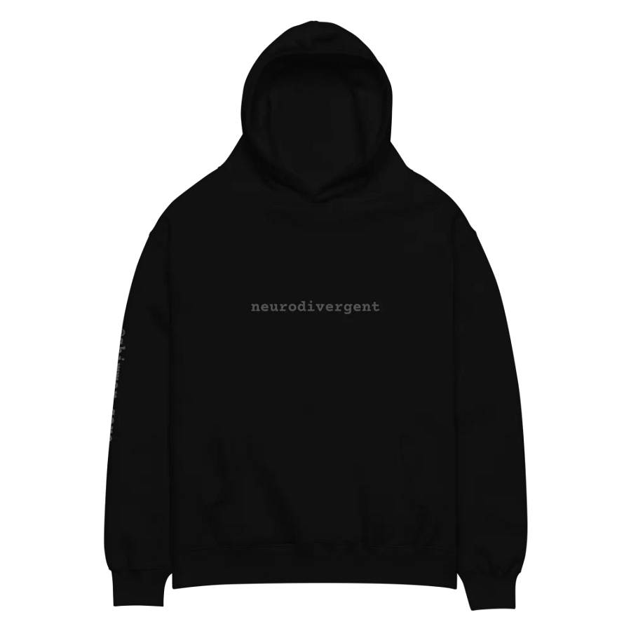 Neurodivergent Premium Heavyweight Hoodie (Larger Shimmer Sleeve Logo) product image (2)