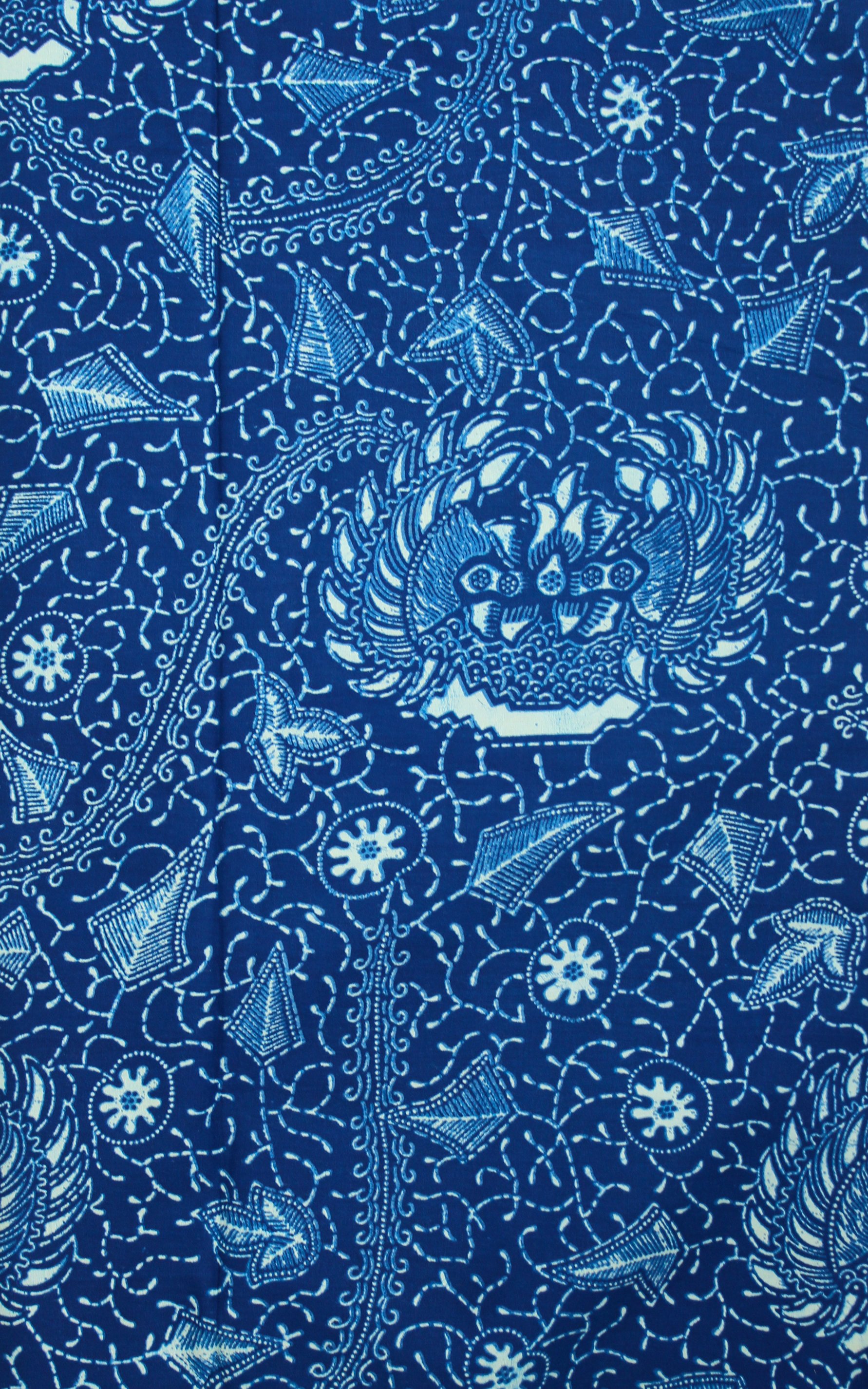 Scampolo Tessuto Wax Indigo Yoruba - Design Simboli Tradizionali - 42 cm x 120 cm - cod.603/A product image (1)