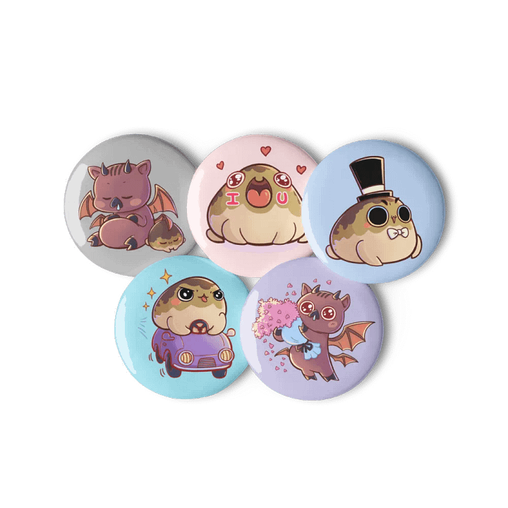 Mr Wawa & Tutzi Set of Pin Buttons product image (3)