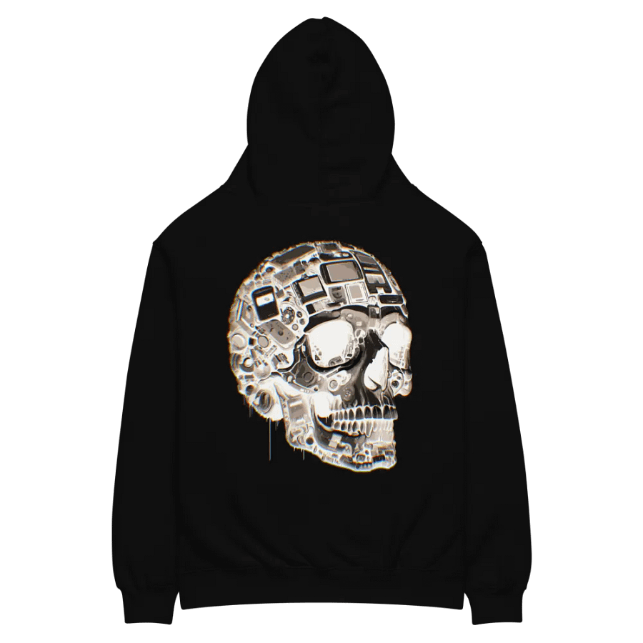VACIO NEGATIVE Techno Skull Glitch Premium Relaxed Fit Hoodie product image (8)