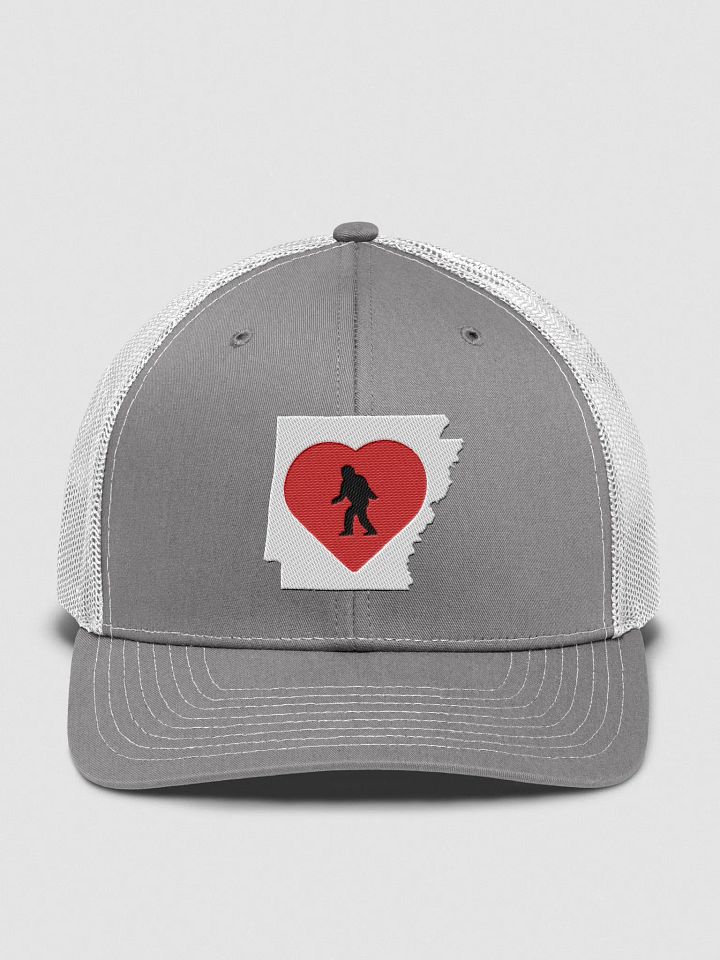 I love Arkansas and Bigfoot Richardson snapback Trucker Hat product image (1)