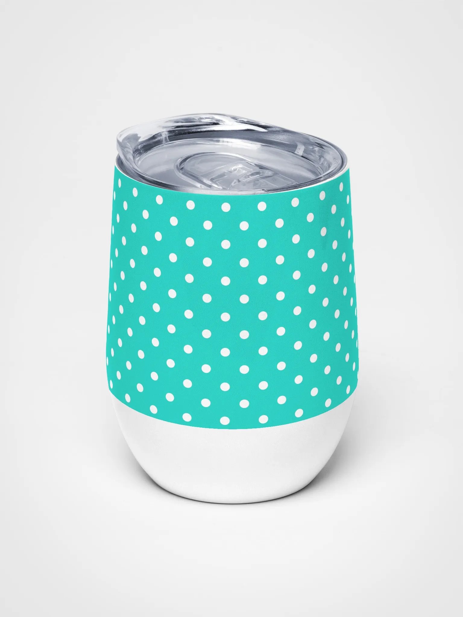 Teal Polka Dot Stainless Steel Wine Tumbler product image (5)