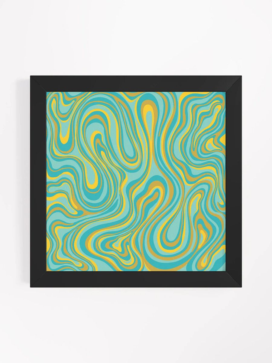 Flowing Teal Abstract Framed Poster - Stone No. 1 product image (1)